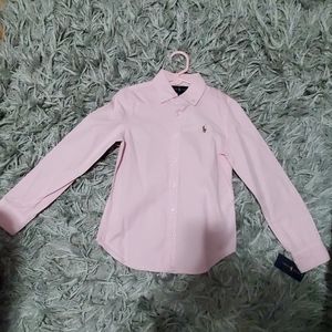 Ralph Lauren pink button up shirt
